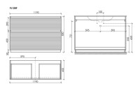 Мебель для ванной комнаты Sancos Folk Floor 120 напольная, ergraut soft, раковина CN7016