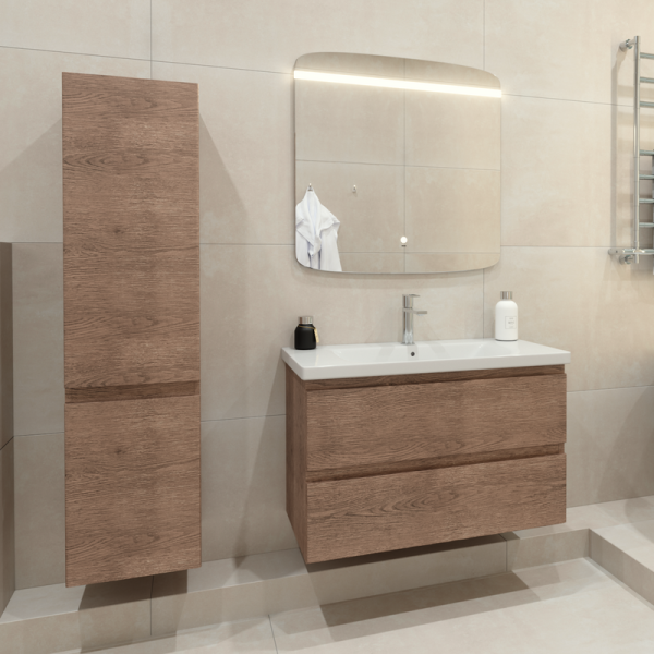 Мебель для ванной комнаты Caprigo Forte 90 подвесная, светлый орех