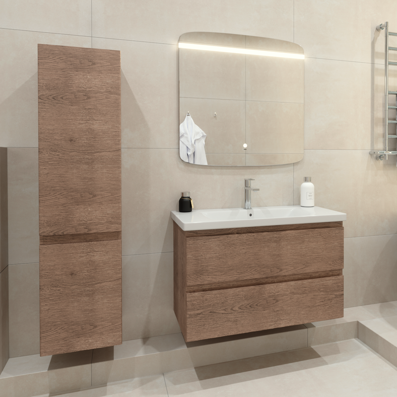 Мебель для ванной комнаты Caprigo Forte 90 подвесная, светлый орех