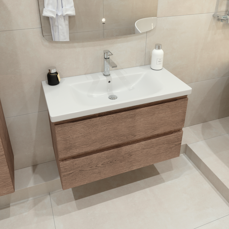 Мебель для ванной комнаты Caprigo Forte 90 подвесная, светлый орех