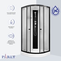 Душевая кабина Parly Bett B831 80х80, с низким поддоном, профиль матовый черный, стекло матовое