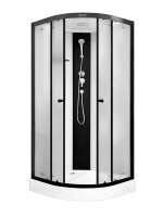 Душевая кабина Parly Bett B831 80х80, с низким поддоном, профиль матовый черный, стекло матовое