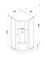 Душевая кабина Parly Bett B831 80х80, с низким поддоном, профиль матовый черный, стекло матовое
