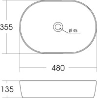 Мебель для ванной комнаты Orange Line 80 подвесная, 2 ящика, матовая черная с раковиной B05-480W