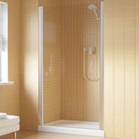 Душевая дверь в нишу Vegas Glass EP Lux 95 07 01 L профиль матовый хром, стекло прозрачное