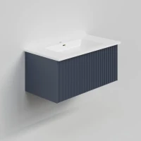 Тумба с раковиной La Fenice Terra 80 подвесная, blu grigio, раковина Slim Line 80 см