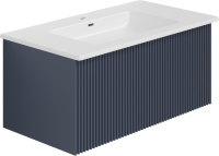 Тумба с раковиной La Fenice Terra 80 подвесная, blu grigio, раковина Slim Line 80 см