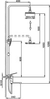 Душевая стойка Frap H57 F2457 хром, черная