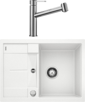 Комплект Мойка Blanco Metra 45S Compact 519576 белая + Смеситель Ambis-S 523119