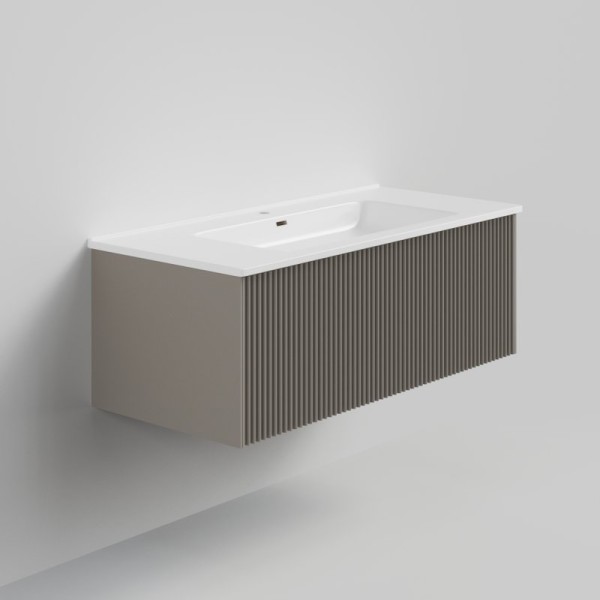 Тумба с раковиной La Fenice Terra 100 подвесная, cappuccino, раковина Slim Line 100 см