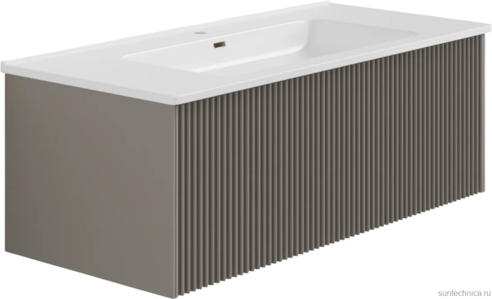 Тумба с раковиной La Fenice Terra 100 подвесная, cappuccino, раковина Slim Line 100 см