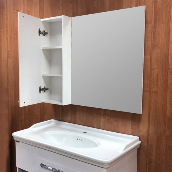 Зеркало Comforty Неаполь 100 белый глянец