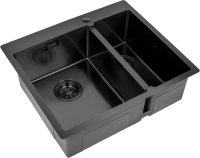 Комплект Мойка Zorg Light ZL R 590-2-510-L GRAFIT L, графит + Измельчитель Inox D