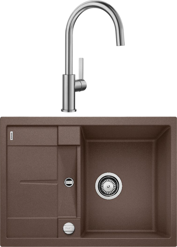 Комплект Мойка Blanco Metra 45S Compact 519581 кофе + Смеситель Candor 523120