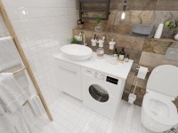 Тумба под раковину со столешницей 1MarKa Wash 110 белый глянец
