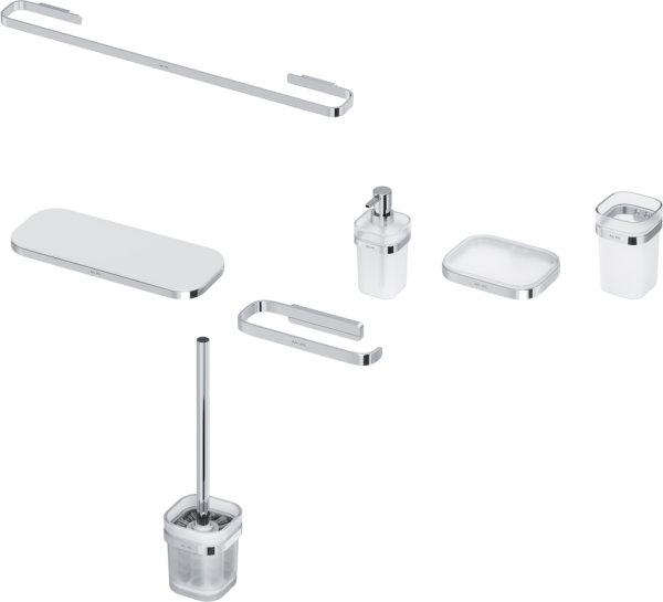Стакан AM.PM Func A8F34300 хром + Мыльница AM.PM Func A8F34200 хром + Дозатор AM.PM Func A8F36900 хром + Ершик AM.PM Func A8F33300 хром + Держатель туалетной бумаги AM.PM Func A8F34100 хром + Полка AM.PM Func A8F37600 хром +  Полотенцедержатель AM.PM Func
