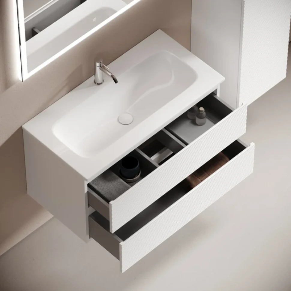 Тумба под раковину Sancos подвесная Folk 2я цв. Bianco FL90W