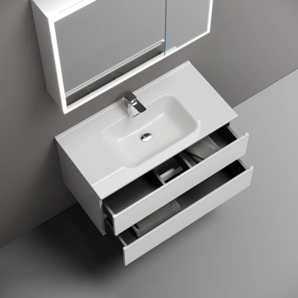 Тумба под раковину Sancos подвесная Folk 2я цв. Bianco FL90W