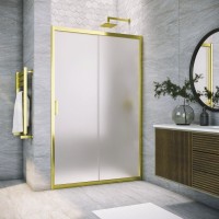 Душевая дверь в нишу Vegas Glass ZP Tur Novo h1900 120 09 10 профиль золото, стекло сатин