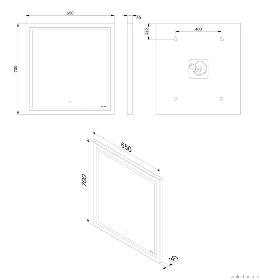 Мебель для ванной комнаты AM.PM Gem S 60 напольная + F90A02100 + A9034200 + A9034300 + A9035600