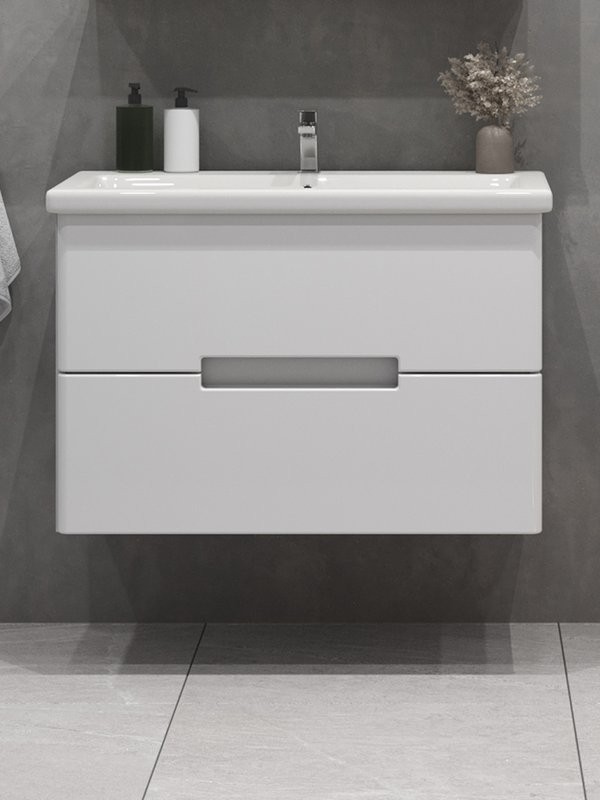 Тумба с раковиной SanStar Ориана 80 подвесная, раковина Cersanit Como 80