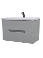 Тумба с раковиной SanStar Ориана 80 подвесная, серая, раковина Santek Миранда 80