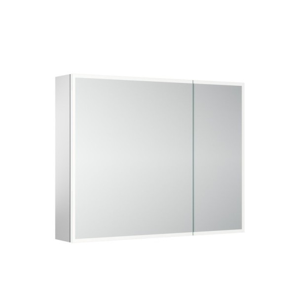 Зеркальный шкаф из алюминия для ванной комнаты Sancos Evoke 900x700х136 мм с LED подсветкой SC8090