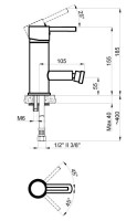 Смеситель для биде AZARIO TASCO, хром (AZ-15166601)