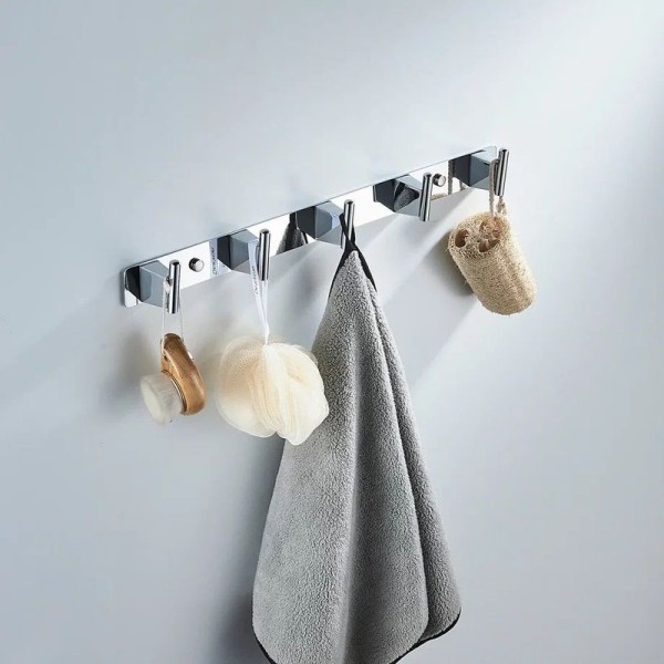 Крючки для ванной и кухни / планка с 5 крючками Shevanik SG5751, хром