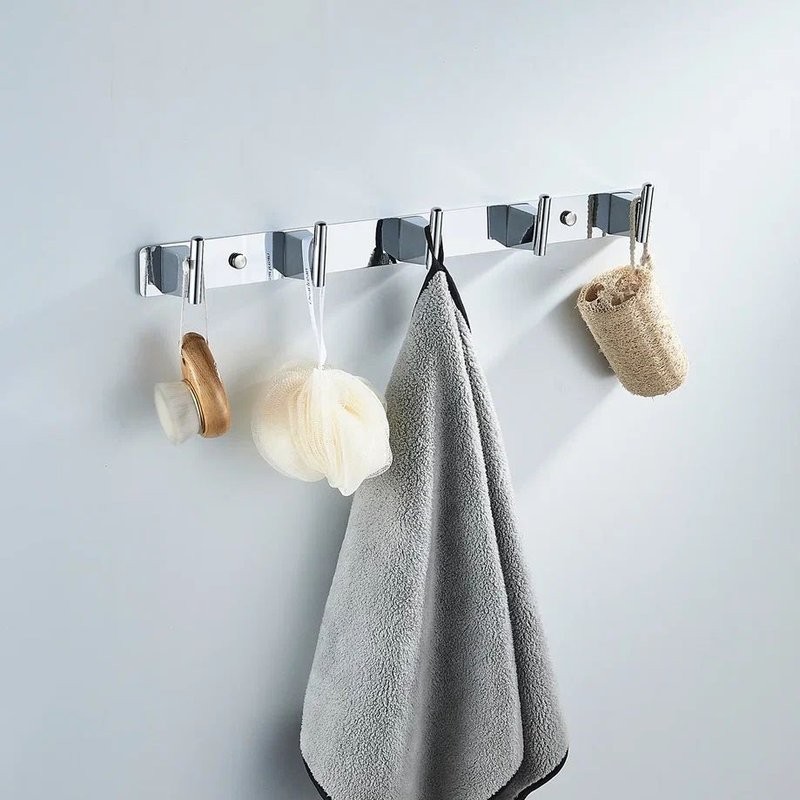 Крючки для ванной и кухни / планка с 5 крючками Shevanik SG5751, хром