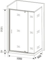 Душевой уголок Good Door Orion Orion WTW-PD+SP-G-CH 100x80