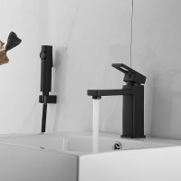 Смеситель для раковины Shevanik S8271H с гигиеническим душем, черный