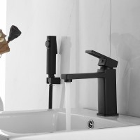 Смеситель для раковины Shevanik S8271H с гигиеническим душем, черный
