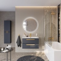 Тумба под раковину без столешницы Cezares Eco Cer-N 80 grafito, ручки сатиновое золото