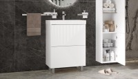 Тумба с раковиной Velvex Edge 60.2Y напольная, белая
