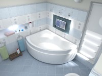 Акриловая ванна Bas Лагуна L 170x120 см, угловая, левая, пристенная, белая, асимметричная, с каркасом, с сиденьем