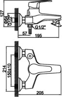 Смеситель для ванны с душем D-lin 404-6 D130404-6 хром