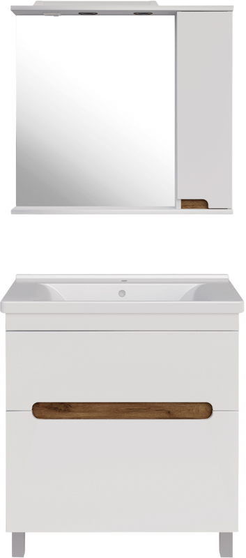 Тумба с раковиной ASB-Mebel Вита 80 белый, дуб золотой