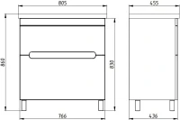 Тумба с раковиной ASB-Mebel Вита 80 белый, дуб золотой