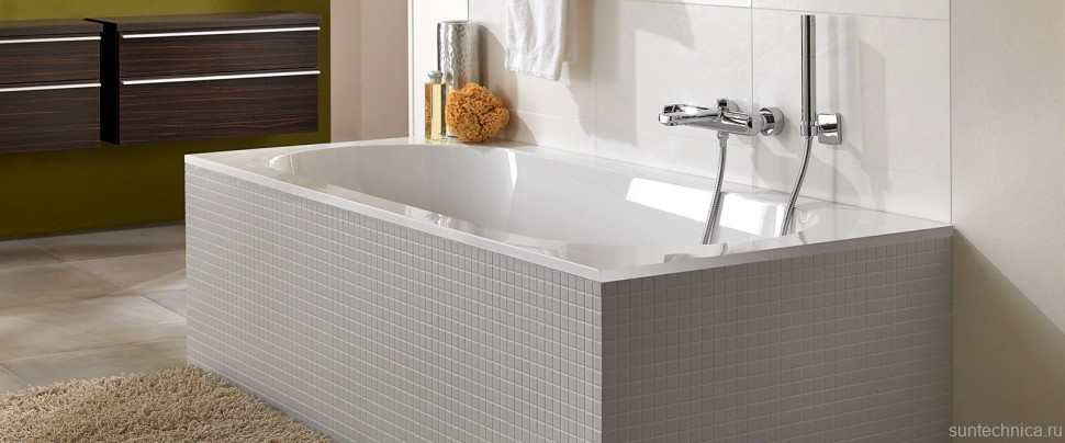 Акриловая ванна Villeroy & Boch Oberon UBQ180OBE2V-01 180x80 см, встраиваемая, цвет альпийский белый, на ножках