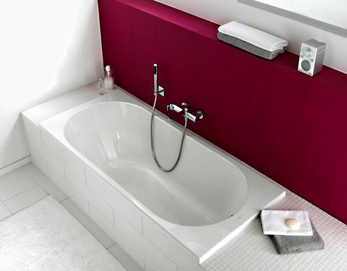 Акриловая ванна Villeroy & Boch Oberon UBQ180OBE2V-01 180x80 см, встраиваемая, цвет альпийский белый, на ножках