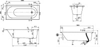 Акриловая ванна Villeroy & Boch Oberon UBQ180OBE2V-01 180x80 см, встраиваемая, цвет альпийский белый, на ножках