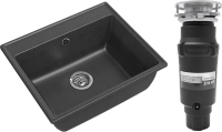 Комплект Мойка GranFest Vertex GF-V-580 графит + Измельчитель Bone Crusher BC 910-SL-Slim Line