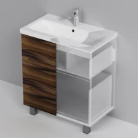 Мебель для ванной комнаты AM.PM Gem 75 напольная, с 2 ящиками, орех