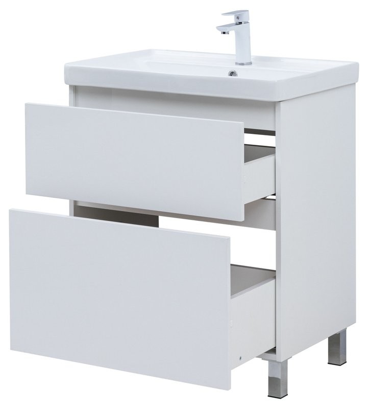Тумба под раковину Aquanet Вега 70 690x460x790 напольная белый глянец