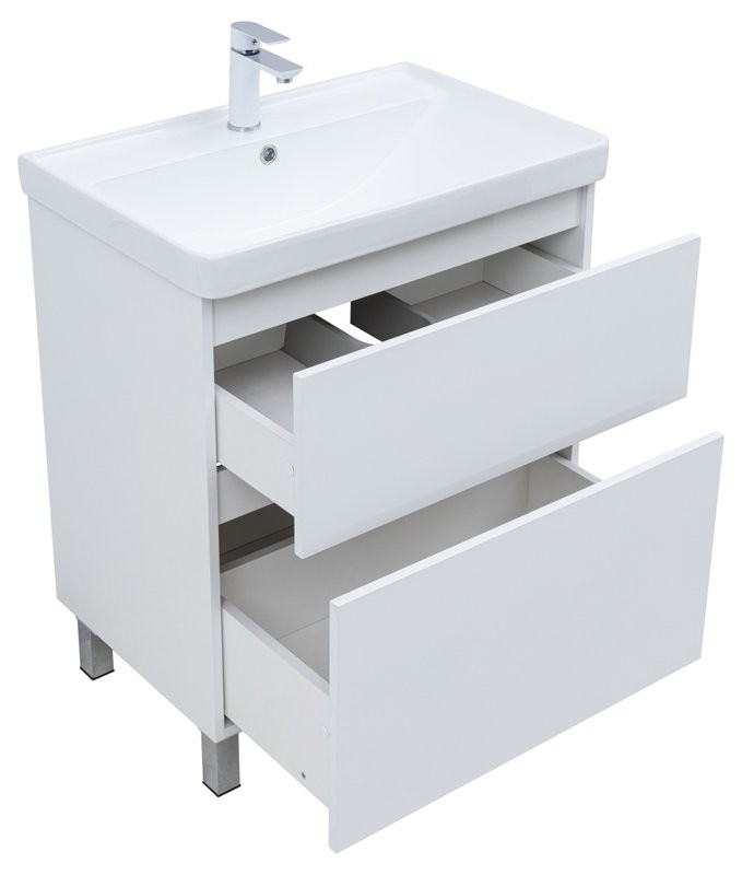 Тумба под раковину Aquanet Вега 70 690x460x790 напольная белый глянец