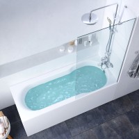 Шторка на ванну AM.PM Gem W90BS-080-140CT стекло прозрачное