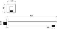 Кронштейн для верхнего душа AQUATEK AQ2177MB черный матовый