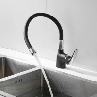 Смеситель для кухни Shevanik S443-3 с гибким изливом, черный