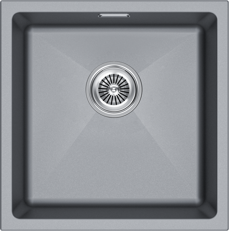 Комплект Мойка Paulmark Lumi LU45-GRM серый металлик + Измельчитель Intenso